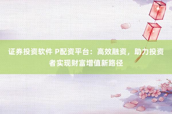 证券投资软件 P配资平台：高效融资，助力投资者实现财富增值新路径