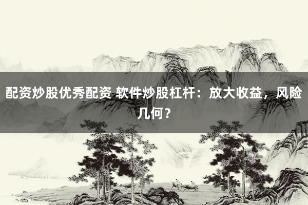 配资炒股优秀配资 软件炒股杠杆：放大收益，风险几何？