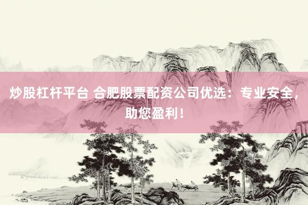炒股杠杆平台 合肥股票配资公司优选：专业安全，助您盈利！