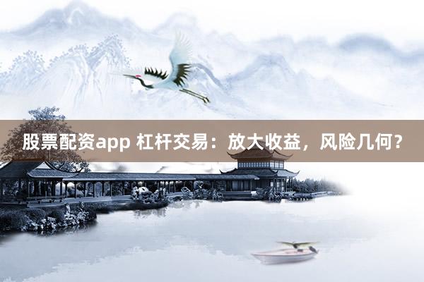 股票配资app 杠杆交易：放大收益，风险几何？