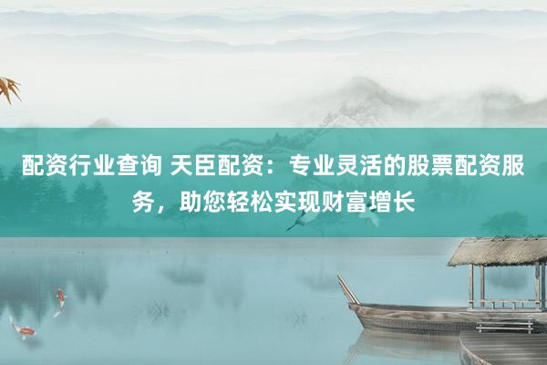配资行业查询 天臣配资：专业灵活的股票配资服务，助您轻松实现财富增长