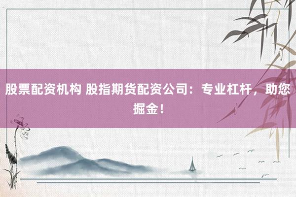 股票配资机构 股指期货配资公司：专业杠杆，助您掘金！