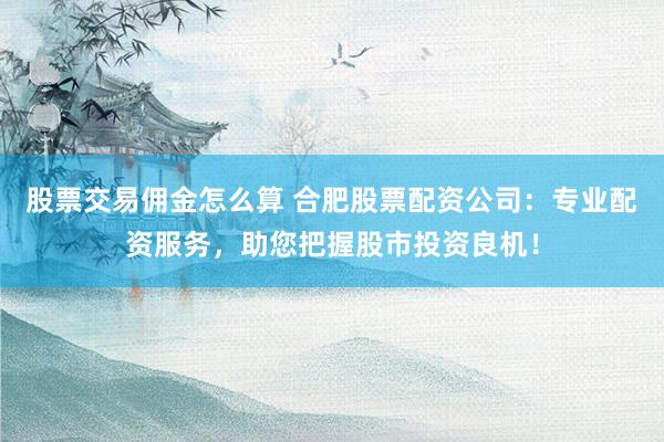 股票交易佣金怎么算 合肥股票配资公司：专业配资服务，助您把握股市投资良机！