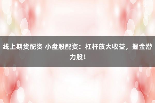 线上期货配资 小盘股配资:杠杆放大收益,掘金潜力股!