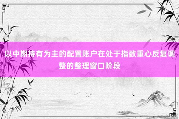 以中期持有为主的配置账户在处于指数重心反复调整的整理窗口阶段