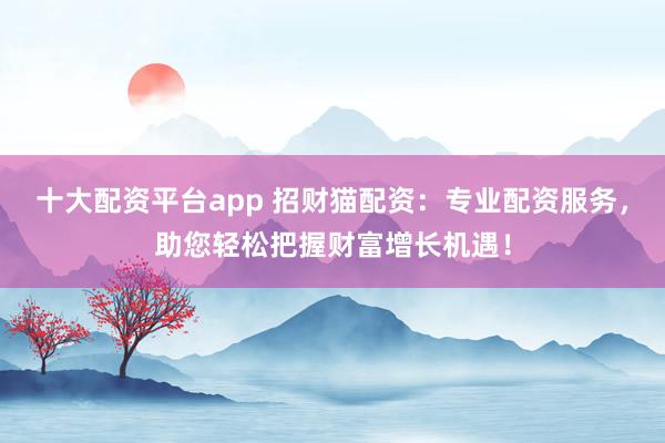 十大配资平台app 招财猫配资：专业配资服务，助您轻松把握财富增长机遇！